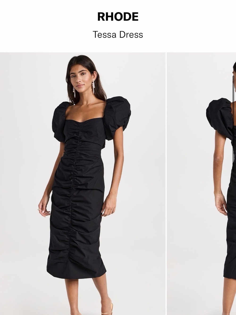 RHODE Tessa Midi Dress in Black